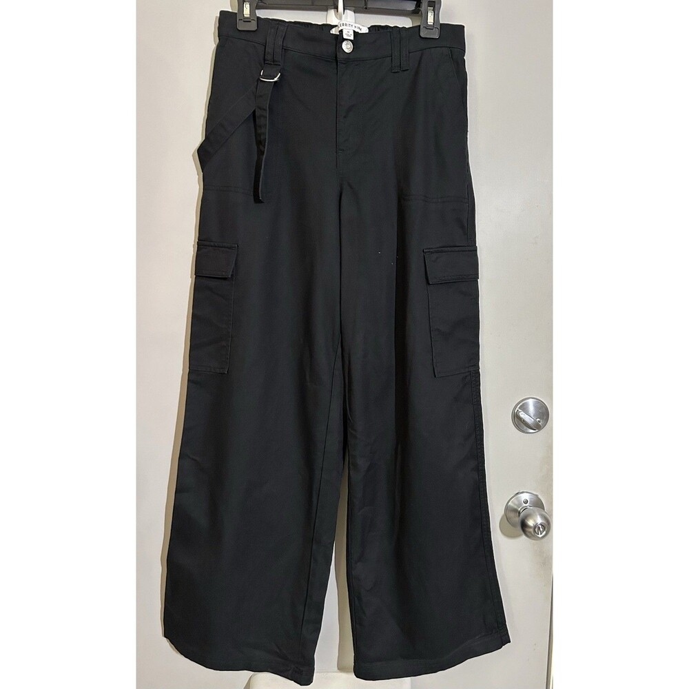 Celebrity Pink Black Wide Leg Cargo Skater Utility Pants Size Medium